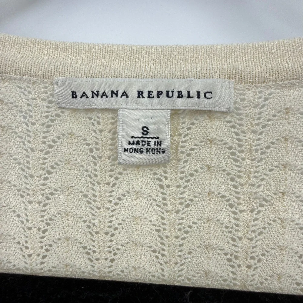 Vintage Banana Republic Cardigan Women S Silk Pointelle Y2K Coquette Balletcore